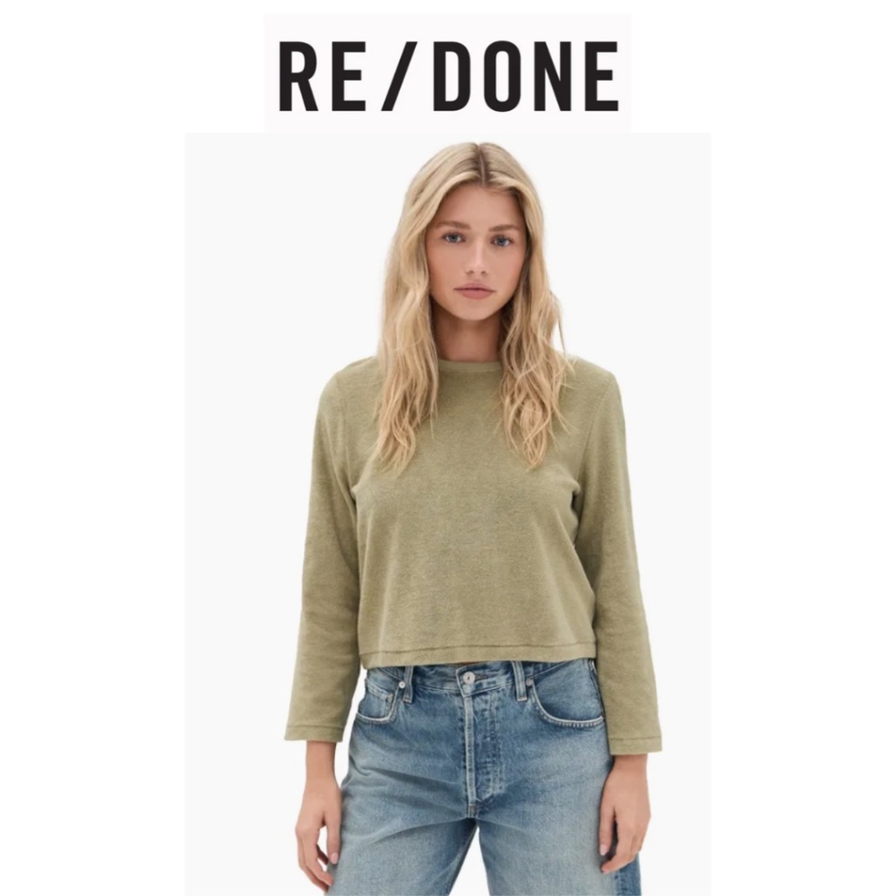 RE/DONE Long Sleeve French Terry Boxy Tee